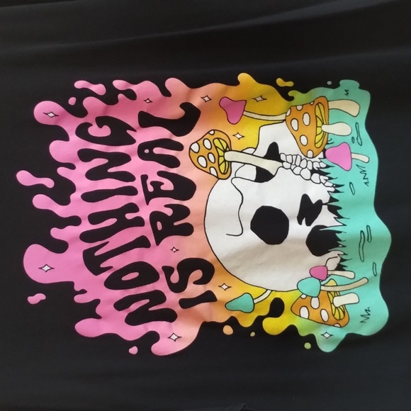 Spencer's Mushroom Skeleton Graphic Tee Unisex Extra Large - Picture 2 of 4